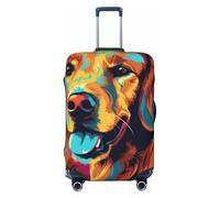 Housse de protection élastique pour valise, motif portrait de Golden Retriever, anti-rayures, Noir , XL