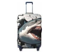 Housse de protection élastique pour valise, motif requins en 3D, anti-rayures, Noir , M