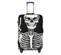 Housse de protection élastique pour valise, motif tête de mort blanche, anti-rayures, Noir , XL