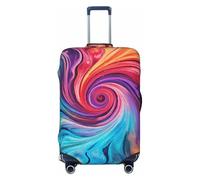 Housse de protection élastique pour valise, motif tourbillon coloré, anti-rayures, extensible, lavable et résistant à la poussière, multicolore, 18"-21" Luggage