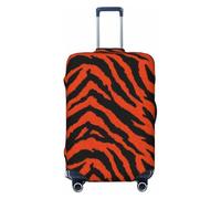 Housse de protection élastique pour valise, résistante à la poussière, aux rayures, motif tigre orange et noir, pour valises de 55,9 à 61 cm