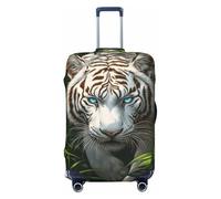 Housse de protection élastique pour valise, résistante à la poussière et aux rayures, motif tigre blanc dans la jungle, 55,9 à 61 cm