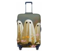 Housse de protection élastique pour valise, résistante à la poussière et aux rayures Motif trois fantômes dans un champ de fleurs 55,9 à 61 cm