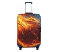 Housse de protection élastique pour valises de 55,9 à 61 cm - Motif basketball in Fire - Résistante à la poussière et aux rayures