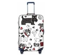 Housse de protection élastique résistante aux rayures pour chiens mignons, blanc, L