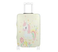 Housse de protection élastique résistante aux rayures pour valise de 45,7 à 81,3 cm, licornes de rêve arc-en-ciel pastel, L 26-28 in