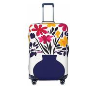 Housse de protection élastique simple et résistante à la poussière et aux rayures pour valises de 55,9 à 61 cm Motif fleurs dans un vase bleu
