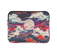 Housse de protection élégante à 360° pour ordinateur portable de 13 à 14 pouces avec fermeture éclair pour le travail, les voyages, style vintage américain Steam Wave Art M