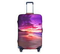 Housse de protection élégante pour valise, élastique, belle plage, coucher de soleil, accessoires de voyage, bagages extensibles, blanc, XL
