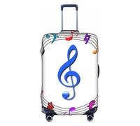 Housse de protection élégante pour valise - Élastique coloré pentatonique imprimé musique Bagages Accessoires de voyage, Bagages extensibles, blanc, XL