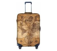 Housse de protection élégante pour valise, élastique, vintage, carte du monde ancien, accessoires de voyage, bagages extensibles, blanc, S