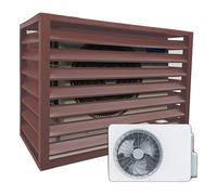 Housse de protection en aluminium pour climatiseur extérieur, pompe à chaleur autonome, séparateur d'espace gris, 100 x 50 x 70 cm (dessus plat marron)