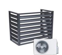 Housse de protection en aluminium pour pompe à chaleur extérieure, climatiseur pour mini unité AC divisée, gris, sans haut, L 110 x l 60 x H 80 (2-3P) - Résistant aux intempéries, durable, ajustement