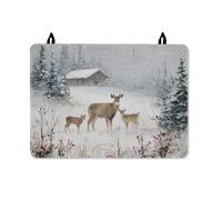 Housse de protection en caoutchouc antidérapant pour cuisinière électrique, cabane d'hiver rustique en caoutchouc gris pour four électrique festif, décoration de cuisine, 71 x 50 cm