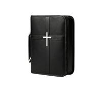 Housse de protection en cuir de 27 x 21 x 7 cm, support de livre sacré, pochette de rangement pour les écritures, poignée renforcée, pour le culte de l'église, la lecture quotidienne