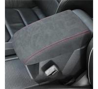 Housse De Protection en Cuir pour Accoudoir Central, Accessoire pour VW pour Tiguan (2023, 2017, 2018, 2019, 2020, 2021, 2022) MK2 Housses Coussins(Suede Red Thread)
