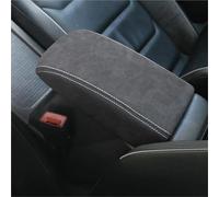 Housse De Protection en Cuir pour Accoudoir Central, Accessoire pour VW pour Tiguan (2023, 2017, 2018, 2019, 2020, 2021, 2022) MK2 Housses Coussins(Suede White Thread)