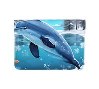 Housse de protection en cuir PU pour ordinateur portable 13 pouces Winter The Dolphin pour MacBook, sac d'ordinateur fin pour voyage quotidien