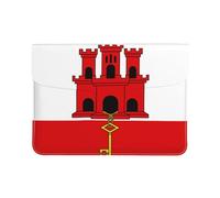 Housse de protection en cuir PU pour ordinateur portable Motif drapeau de Gibraltar 13"