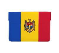 Housse de protection en cuir PU pour ordinateur portable Motif drapeau de la Moldavie 13"