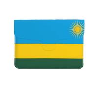 Housse de protection en cuir PU pour ordinateur portable Motif drapeau du Rwanda 13"