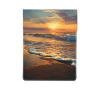 Housse de protection en cuir synthétique pour ordinateur portable 13" Motif africain traditionnel Style bohème Pour le travail et les voyages, Beach Wave Sunset, Taille unique