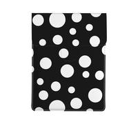 Housse de protection en cuir synthétique pour ordinateur portable 13" Motif africain traditionnel Style bohème Pour le travail et les voyages, Gros pois noirs et blancs., Taille unique