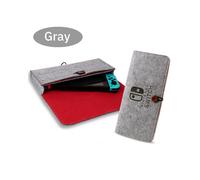 Housse de protection en feutre gris pour console de jeu Switch, étui multifonctionnel pour câble de