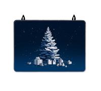 Housse de protection en forme de sapin de Noël pour cuisinière électrique, cadeaux festifs d'hiver, flocons de neige, bleu, tapis de protection électrique à dessus plat lavable, décoration de comptoir