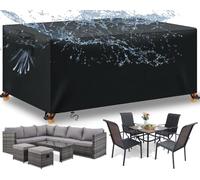 Housse de protection en fourrure de bœuf 600D extra imperméable pour table et chaise de patio en rotin
