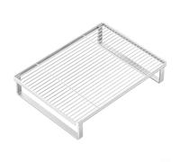Housse de protection en métal avec grille de four à micro-ondes et support de cuisinière à induction pour une meilleure gestion de l'espace de comptoir (blanc)