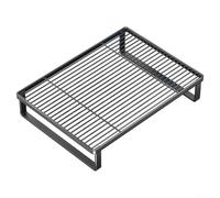 Housse de protection en métal avec grille de four à micro-ondes et support de cuisinière à induction pour une meilleure gestion de l'espace de travail (noir)