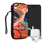 kwmobile Housse de Protection pour Smartphone XXL - 7" - Sacoche de Protection pour Téléphone Portable en Néoprène Motif coloré Bleu foncé-Orange-Rose Ancien