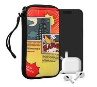 kwmobile Housse de Protection pour Smartphone XXL - 7" - Sacoche de Protection pour Téléphone Portable en Néoprène Symbole Comic Rouge-Bleu-Jaune