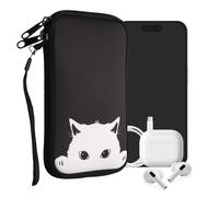 kwmobile Housse de Protection pour Smartphone XXL - 7" - Sacoche de Protection pour Téléphone Portable en Néoprène Noir-Blanc