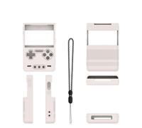 Housse de protection en silicone console de jeu pour Trimui Brick Housse de protection souple anti-chute et anti-rayure Housse simple de couleur unie avec lanière (Blanc)