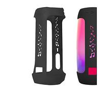 Housse de Protection en Silicone Geekria Compatible avec Enceinte Bluetooth JBL Pulse 4, Housse de Voyage de Rechange Anti-Rayures avec Crochet pour Porte-clés, bandoulière (Noir)