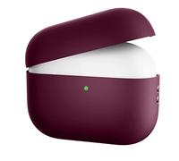 Housse de protection en silicone pour Airpods Pro 2, casque Bluetooth, anti-poussière et anti-chocs, anti-rayures, coque de rangement souple simple couleur unie (bordeaux)