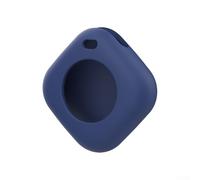 Housse de protection en silicone pour Airtag avec dragonne conçue pour une protection contre les chocs et un transport pratique (bleu + anneau de corde)