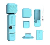 Housse de protection en silicone pour DJI Osmo Pocket 4/3, étui souple avec support de base et sangle de poignet - Protection complète pour l'écran de l'appareil photo, protection de l'objectif de