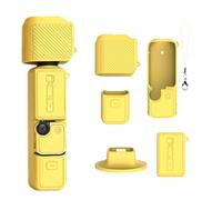 Housse de protection en silicone pour DJI Osmo Pocket 4/3, étui souple avec support de base et sangle de poignet - Protection complète pour l'écran de l'appareil photo, protection de l'objectif de
