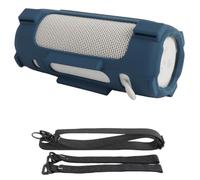 Housse de Protection en Silicone pour JBL Grip, Etui de Transport Souple et Flexible avec Bandoulière Amovible et Sangle de Fixation pour Vélo (Bleu)