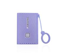 Housse de Protection en Silicone pour Samsung T7 Press Mallette de Voyage de Stockage Disques d'État Solides externes SSD Portables Peau en Caoutchouc antidérapante Anti-Rayures Etui (Purple)