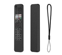 Housse de protection en silicone pour télécommande de télévision Sony RMF TX600C TX600P TX600U TX600E TX621P TX621E TX520U TX520P Series Télécommande souple anti-poussière avec cordon (Noir)