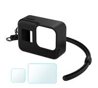 Housse de protection en silicone souple + film trempé pour Go-pro 8 Black 2020 Gnexian