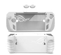 Housse de protection en silicone souple pour ASUS ROG Ally X, console de poche anti-chocs, anti-rayures, anti-poussière, avec 2 capuchons de manettes de jeu (Blanc)