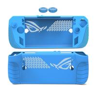 Housse de protection en silicone souple pour ASUS ROG Ally X, console de poche anti-chocs, anti-rayures, anti-poussière, avec 2 capuchons de manettes de jeu (Bleu)