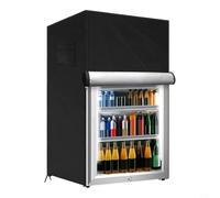 Housse de protection en tissu Oxford 210D résistant aux intempéries avec aérations et sangles à boucle en bas pour congélateur vertical Noir 58 x 58 x 142 cm