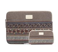 Housse de Protection en Toile Style bohème pour Ordinateur Portable MacBook air/Pro 13,3" Gris Clair