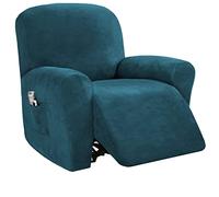 Housse De Protection en Velours Extensible for Fauteuil Inclinable avec Poche Rangement, for Siège Simple(J)